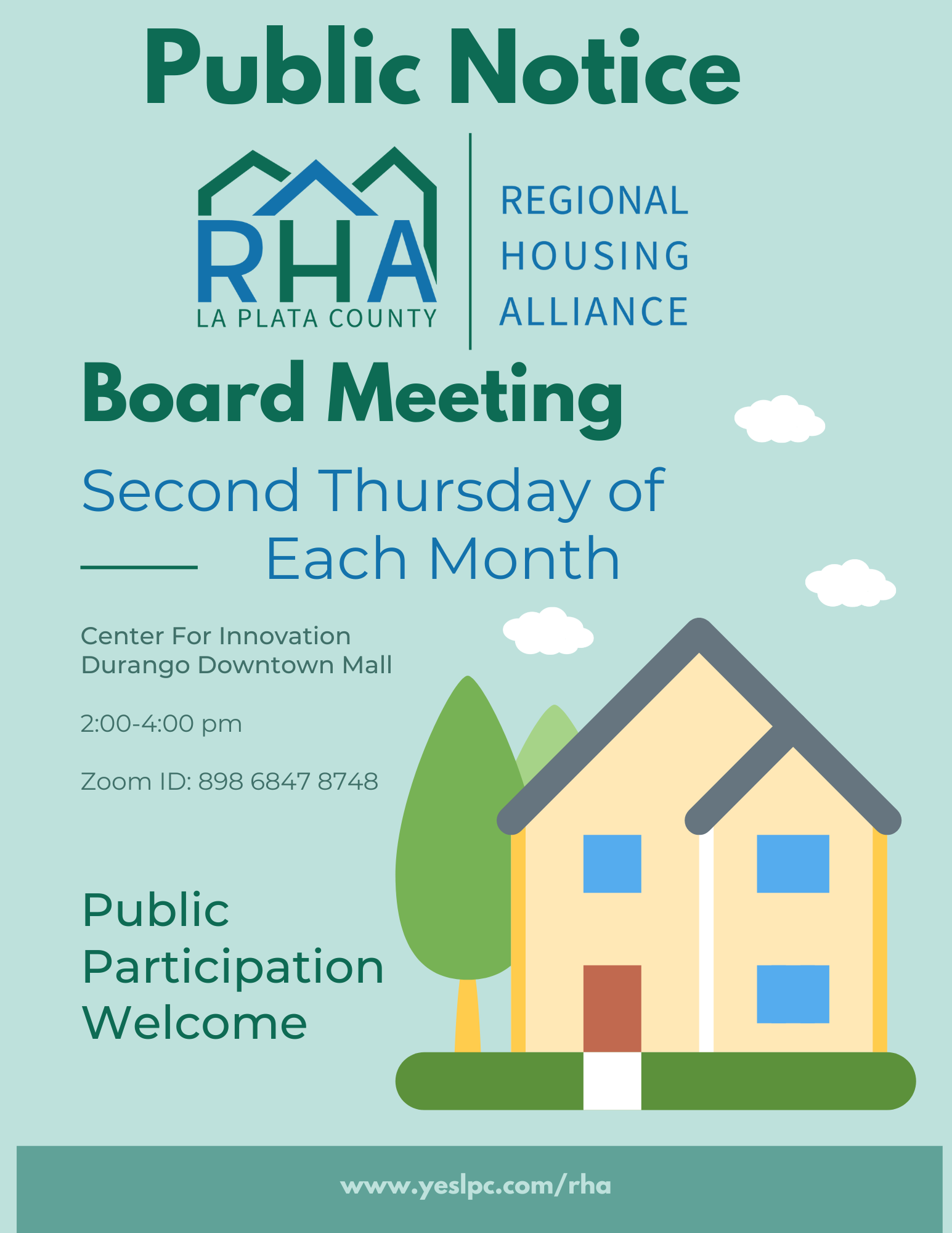 Image of RHA Board Meeting Public Posting